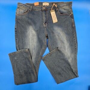 Smith & Mills Mens 44x32 Straight Leg Stretch Jeans Blue‎ Medium Wash NWT